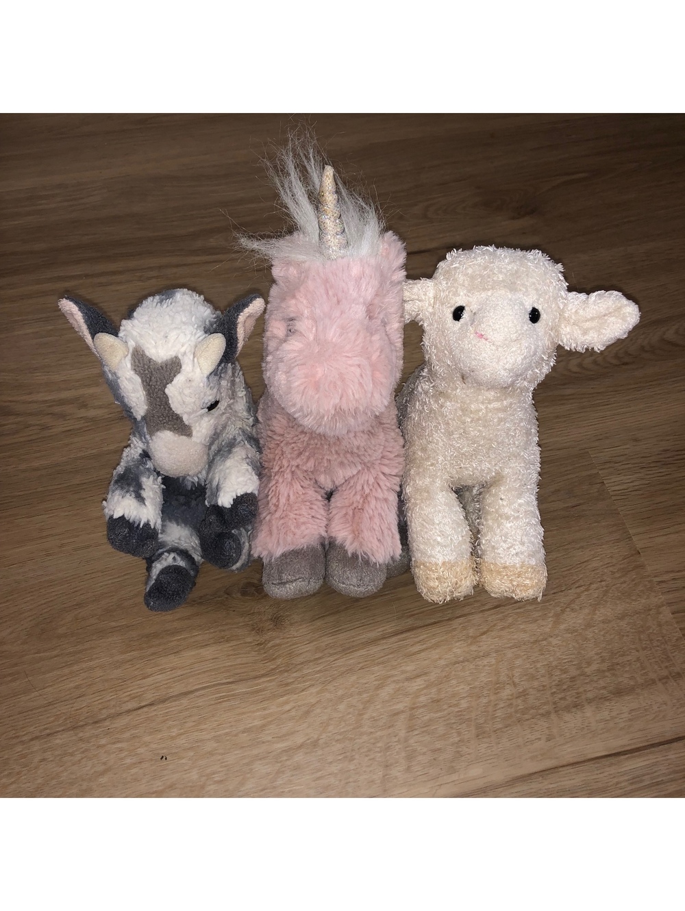 DOUGLAS 3 PLUSH LOT MELODIE UNICORN PINK LIL BABY HANDFUL GOAT GRAY LAMB SHEEP